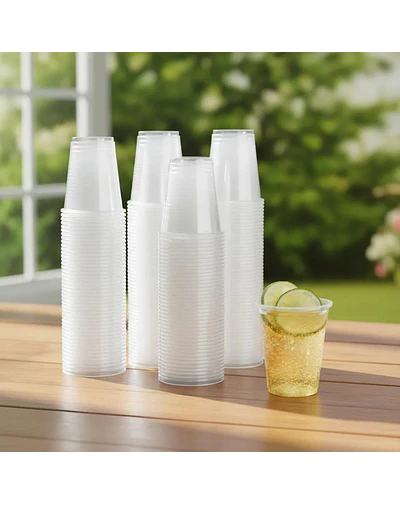 50 Uds Vaso Plástico Transparente Desechable S/tapa 300 Cc