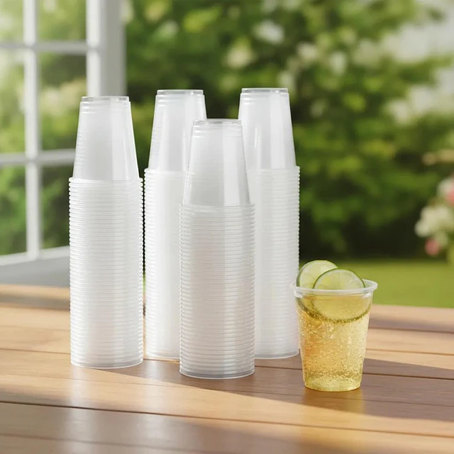 50 Uds Vaso Plástico Transparente Desechable S/tapa 300 Cc 1