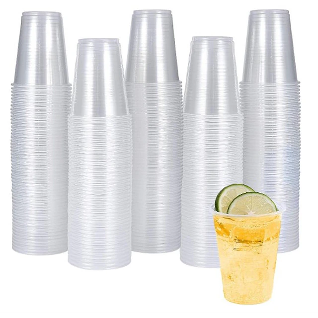 50 Uds Vaso Plástico Transparente Desechable S/tapa 300 Cc 5