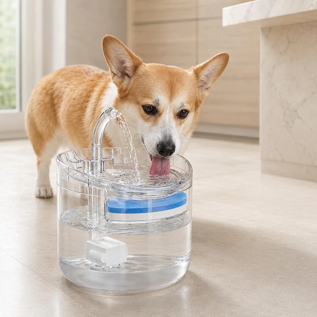 Bebedero Electrico Mascotas 1.8L Filtro Triple Gatos Perros 8