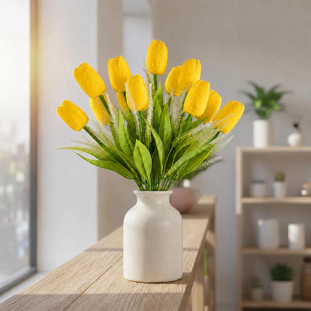 Ramo Tulipanes Artificiales 12 Uds Decoracion Hogar Tulipan 9