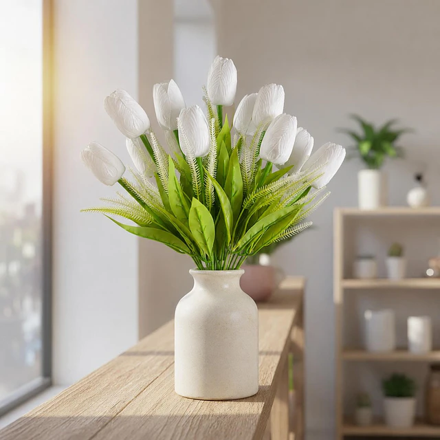 Ramo Tulipanes Artificiales 12 Uds Decoracion Hogar Tulipan 25