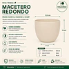 Macetero Redondo Beige 14 cm Plastico Interior Escritorio 2
