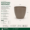 Macetero Redondo Beige 14 cm Plastico Interior Escritorio 9