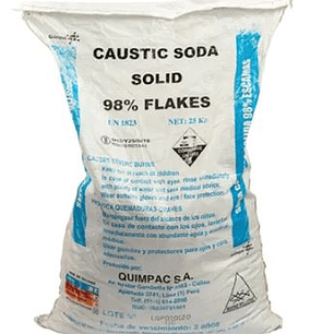 Soda caustica saco 25 kg  