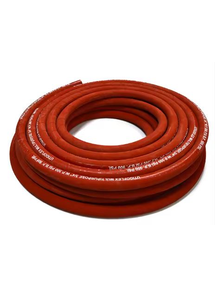 Manguera multiproposito de goma color rojo, negro uso aire, agua. 1