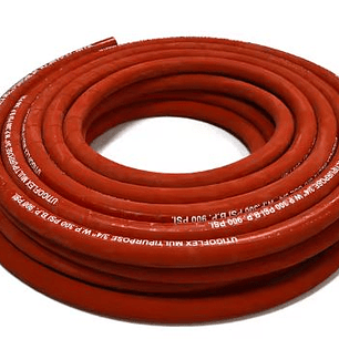 Manguera multiproposito de goma color rojo, negro uso aire, agua.