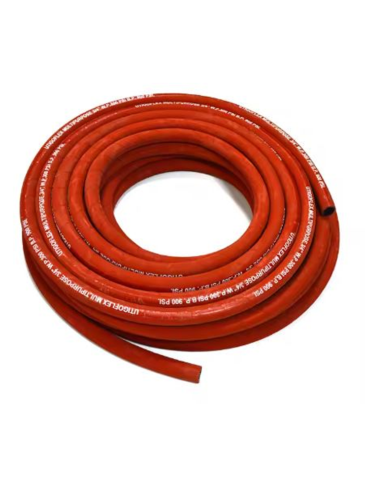 Manguera multiproposito de goma color rojo, negro uso aire, agua. 2