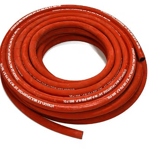 Manguera multiproposito de goma color rojo, negro uso aire, agua.