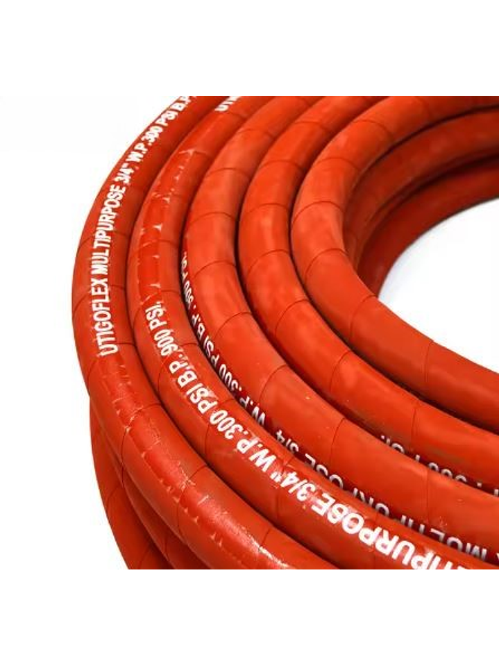 Manguera multiproposito de goma color rojo, negro uso aire, agua. 3