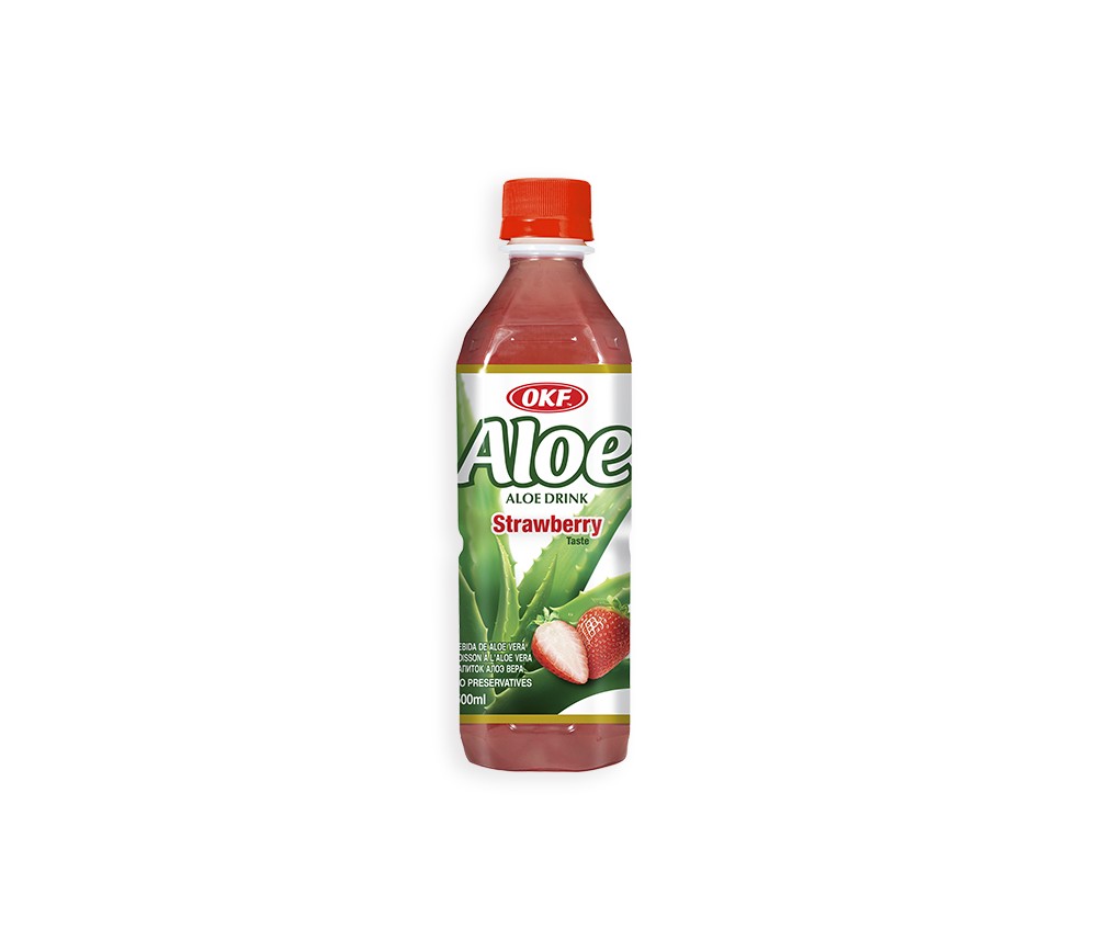 20 botellas de Aloe vera drink frutilla 500ml OKF 1