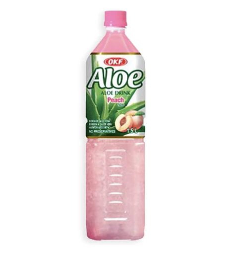 12 botellas de Aloe vera drink Durazno 1500ml OKF