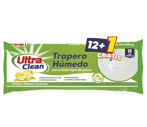 12 paquetes de Trapero Húmedo Aroma limón