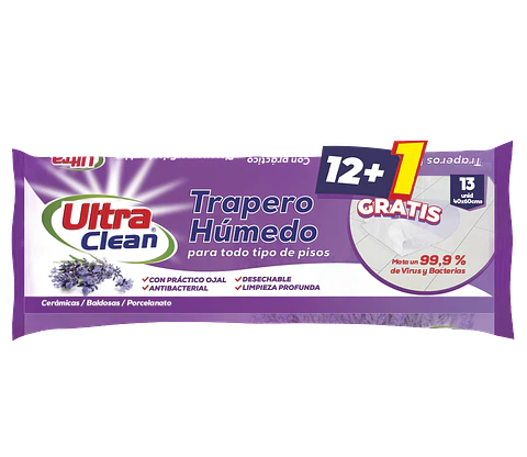 12 paquetes de Trapero Húmedo Aroma Lavanda