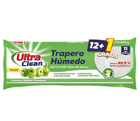 12 paquetes de Trapero Húmedo Aroma Manzana