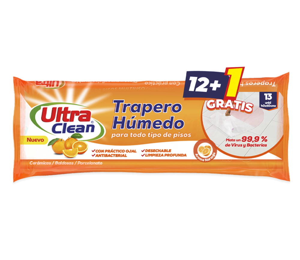 12 paquetes de Trapero Húmedo Aroma Naranja 1