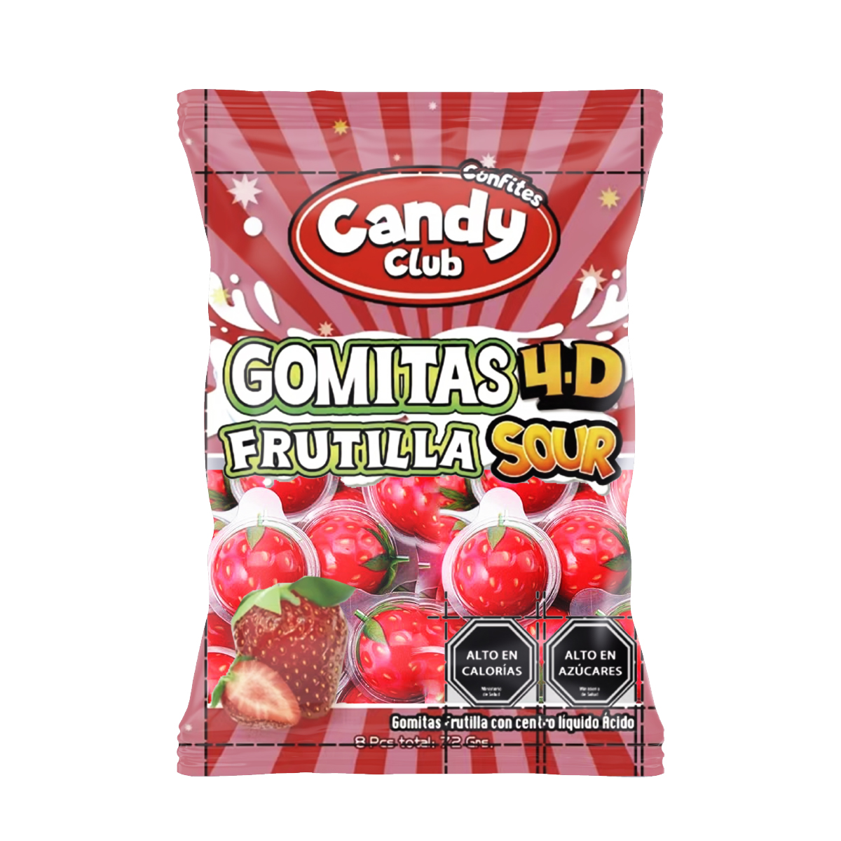 Gomitas 4D Sabor Frutilla Sour 1