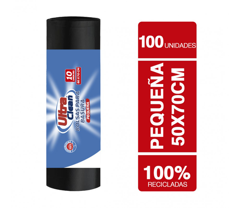 Caja de 100 rollos de Bolsa Basura Pequeña Negra 50x70cm 1