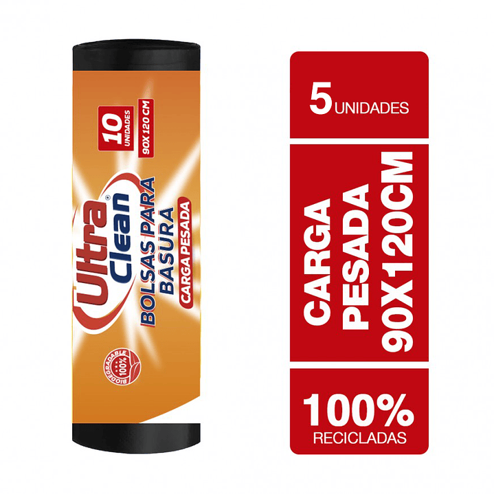 Display de 5 rollos de Basura Carga Pesada Negra 90x120cm 1