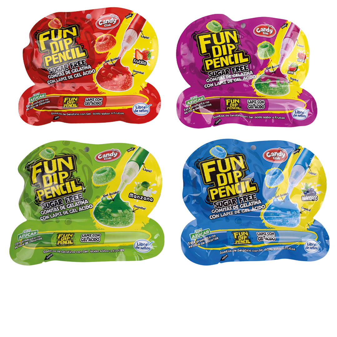 Lápiz con gel ácido Fun Dip Pencil Sugar Free 4