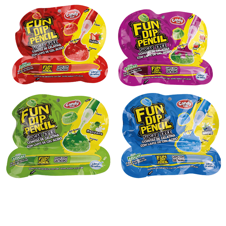 Lápiz con gel ácido Fun Dip Pencil Sugar Free 4