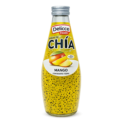 DISPLAY DE AGUA DE CHIA SABOR MANGO 6 UND 290ML