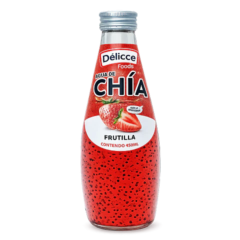 DISPLAY DE AGUA DE CHIA SABOR FRUTILLA 6 UND 290ML