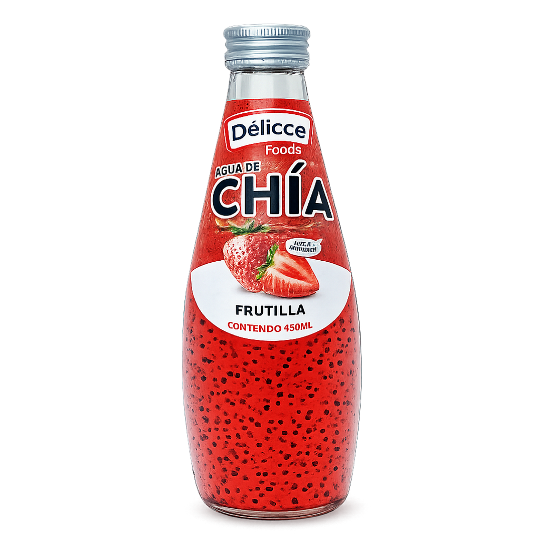 DISPLAY DE AGUA DE CHIA SABOR FRUTILLA 6 UND 290ML 1