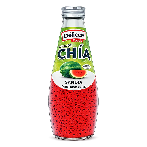 DISPLAY DE AGUA DE CHIA SABOR SANDIA 6 UND 290ML