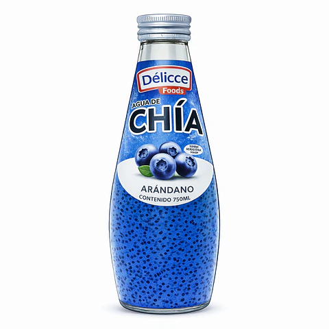 DISPLAY DE AGUA DE CHIA SABOR ARÁNDANO 6 UND 290ML
