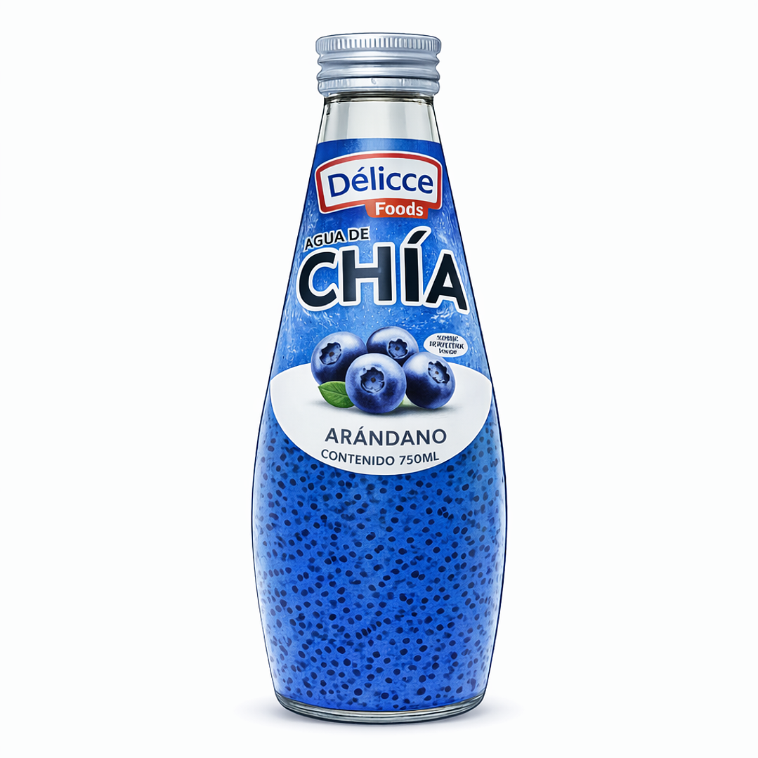 DISPLAY DE AGUA DE CHIA SABOR ARÁNDANO 6 UND 290ML 1