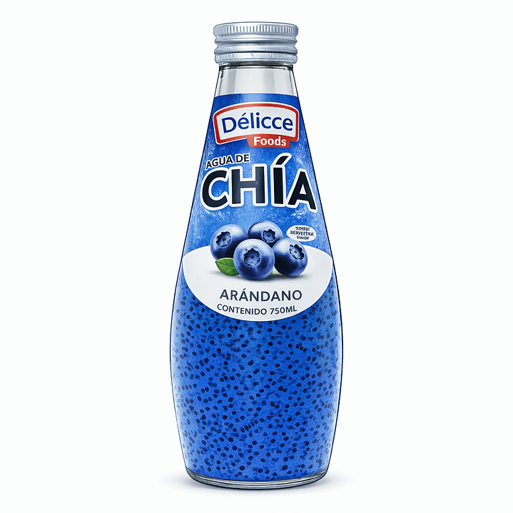 DISPLAY DE AGUA DE CHIA SABOR ARÁNDANO 6 UND 290ML 1