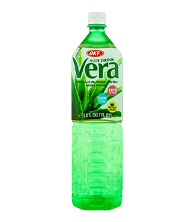 12 botellas de Aloe vera drink 1500ml OKF sin azúcar 1