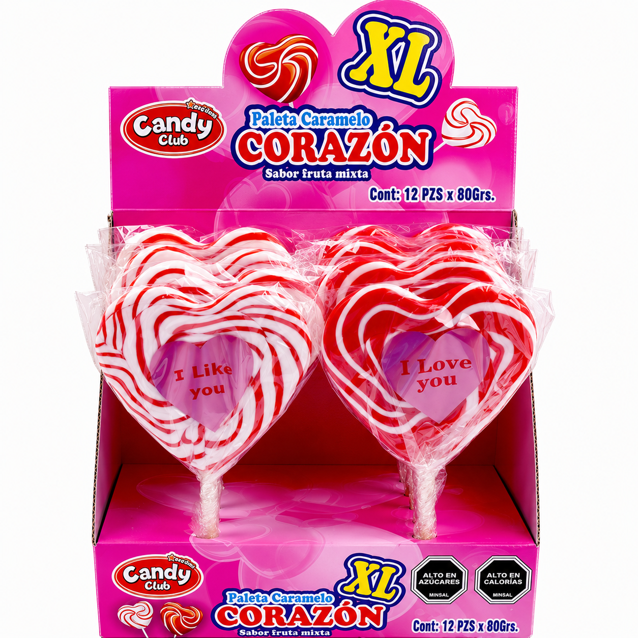 Paleta Caramelo Corazón XL 25 g – Display 12 Unidades 1