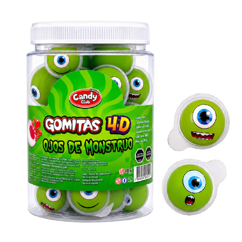 Gomitas Halloween 4D Ojos de Monstruo – Display de 30 Unidades
