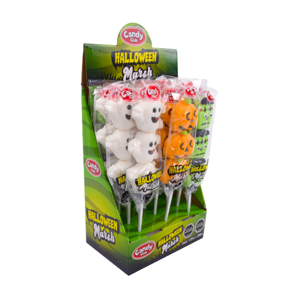 Marshmallow Halloween en Palito – Display de 12 Unidades 1