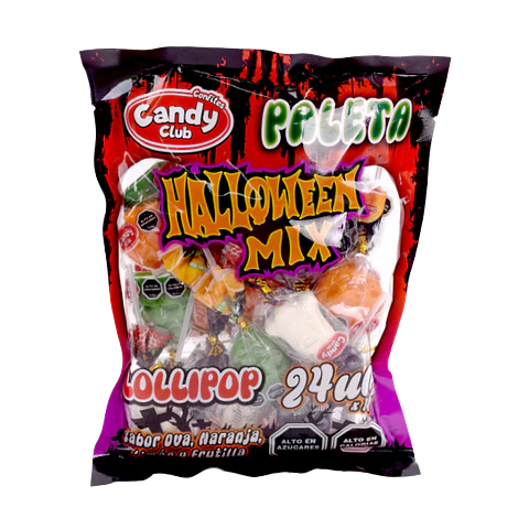 Paletas Halloween Mix – Bolsa de 24 Unidades