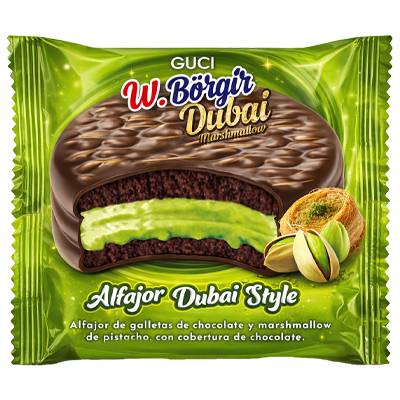 Alfajor Dubai Style con Pistacho y Marshmallow – Display de 24 Unidades 1