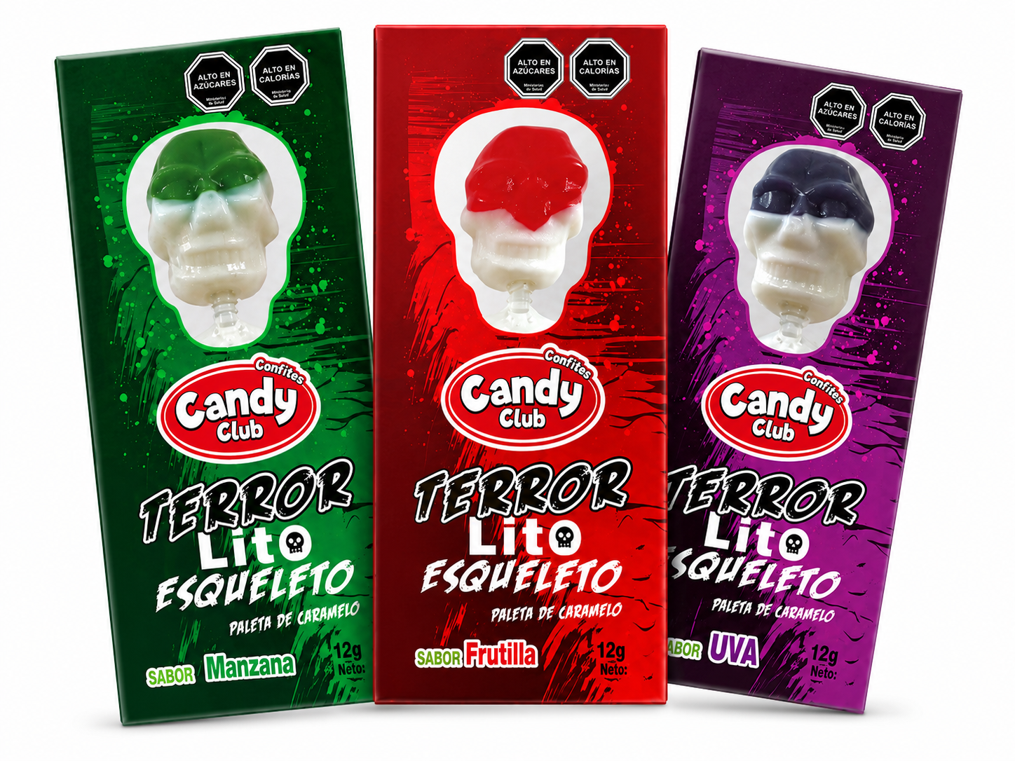 Paletas Halloween Terror Lito Esqueleto – Display de 24 Unidades 1