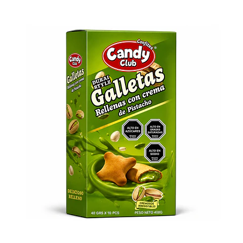 Galletas Rellenas con Crema Candy Club – Display de 10 Unidades