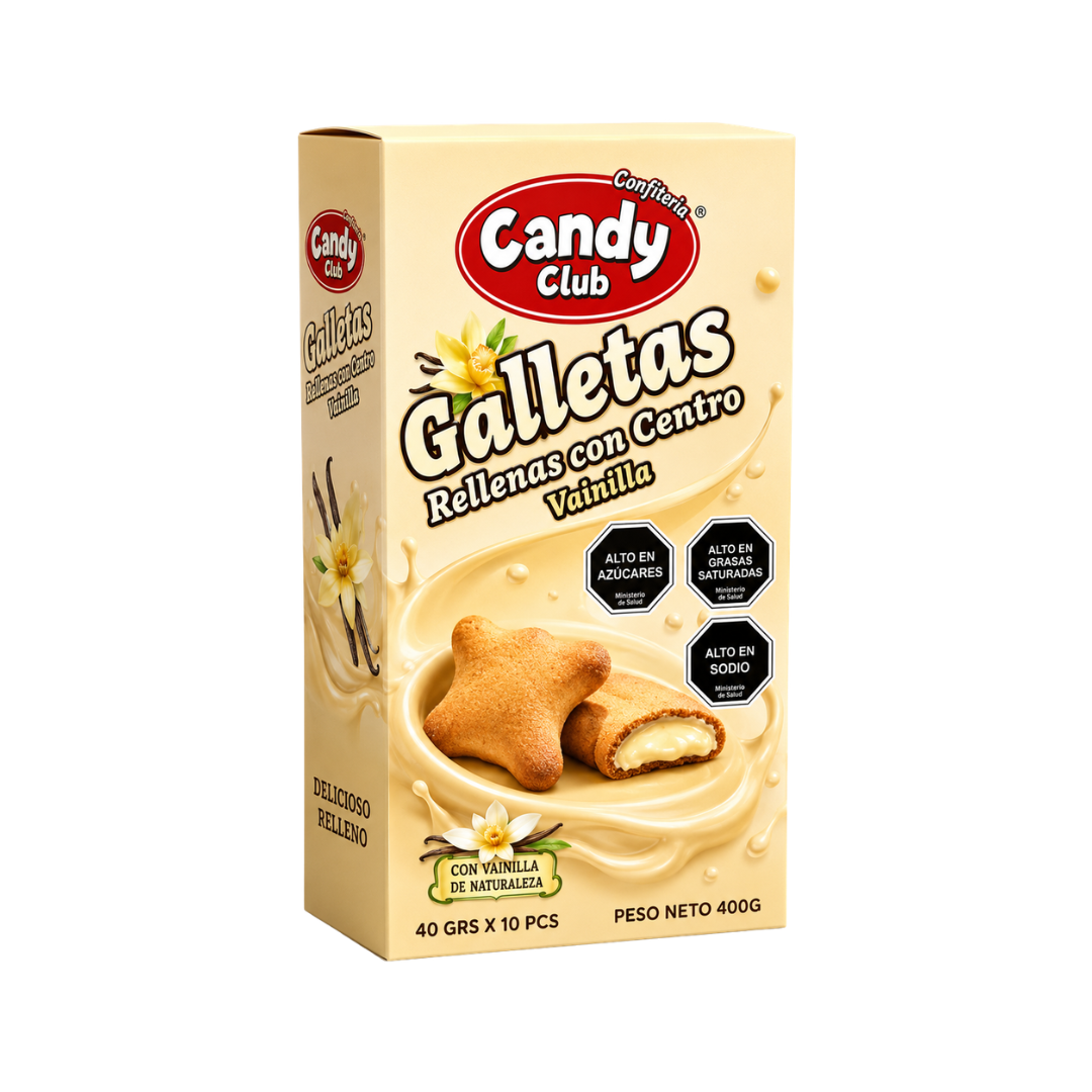 Galletas Rellenas con Crema Candy Club – Display de 10 Unidades 3