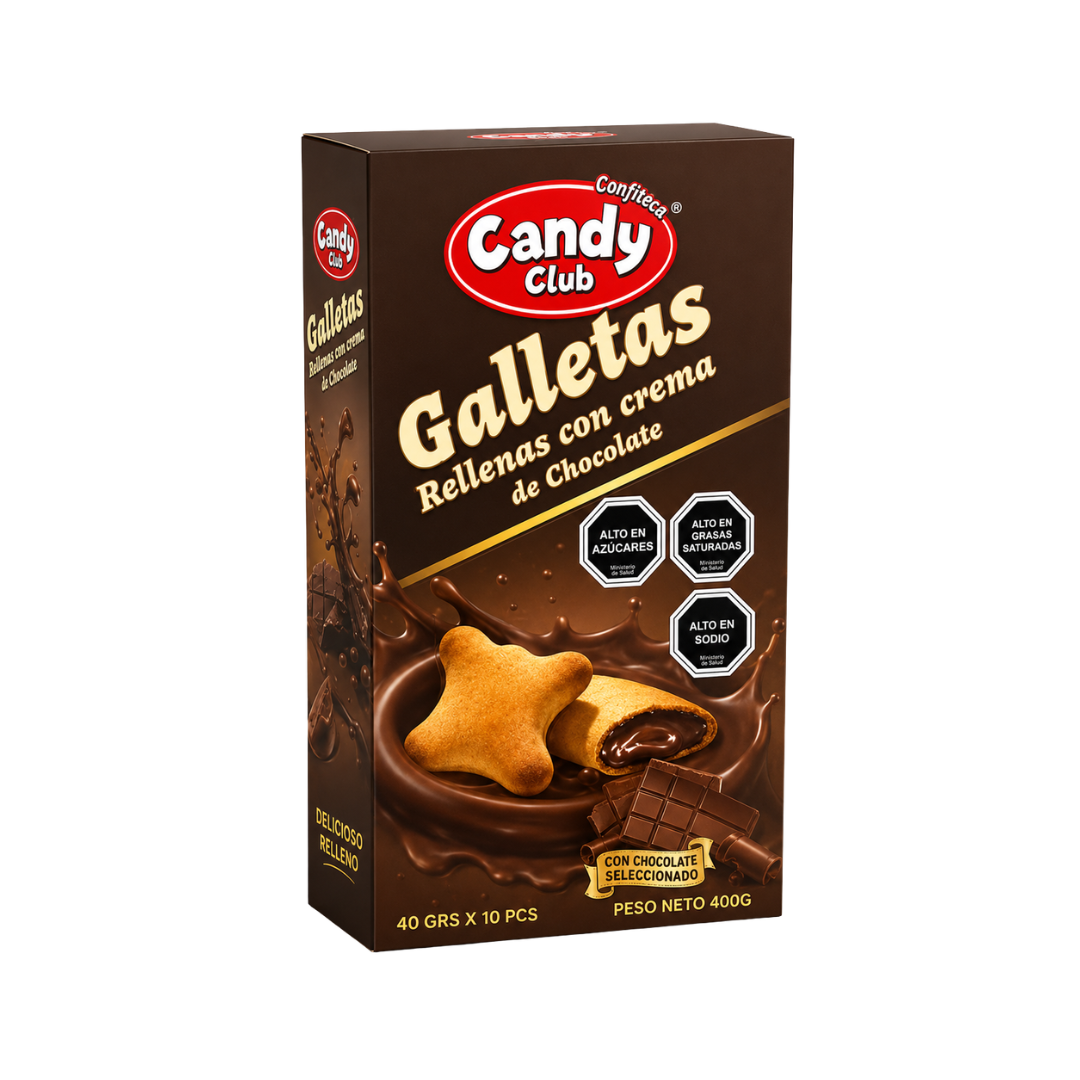 Galletas Rellenas con Crema Candy Club – Display de 10 Unidades 2