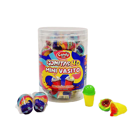 Gomitas 4D Mini Vasito con Centro Líquido – Jarro de 30 Unidades