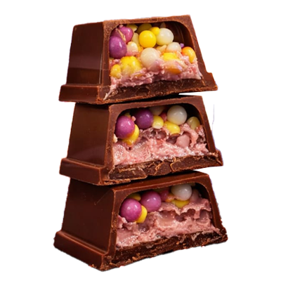 Barra de Chocolate Popping Candy con Crema de Frutilla – Display de 24 Unidades 2