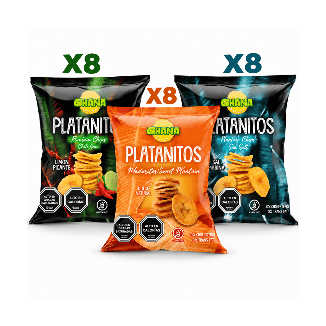 Pack Platanitos Ohana 3 Sabores x 24 Unidades 65g 1