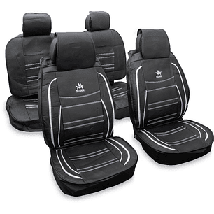 Cubre Asiento Eco cuero Negro Universal Para Camioneta #13 Blanco