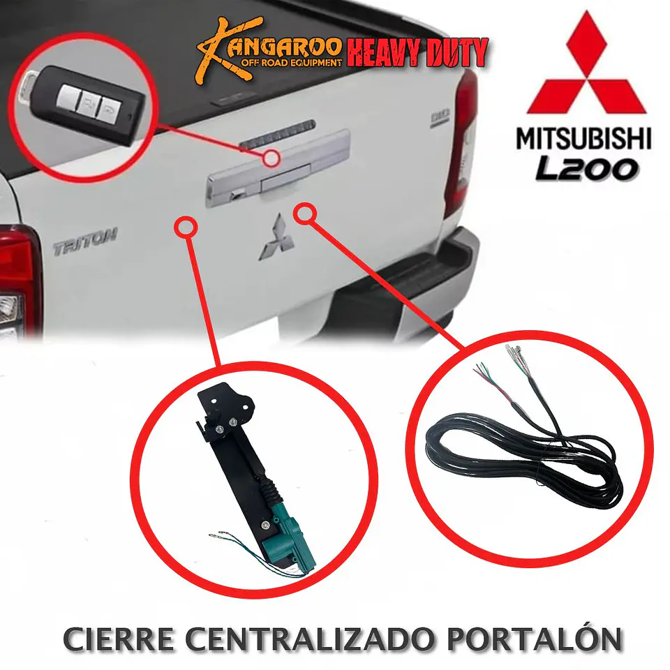 Cierre Centralizado de Portalón para Mitsubishi L200 2019 (KATANA y DAKAR) 2