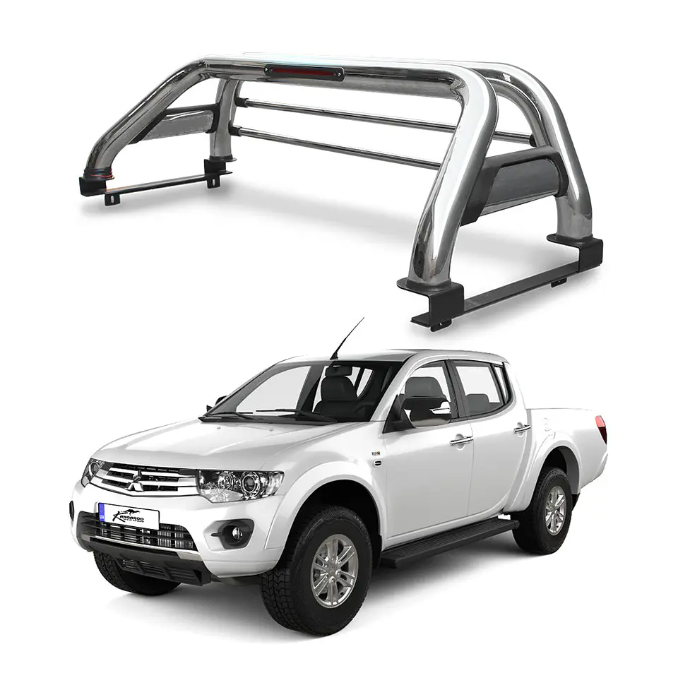 Barra Antivuelco Acero Inoxidable Mitsubishi L200 2006–2015 | Luz de Freno y Base para Lona | Kangaroo Chile 1
