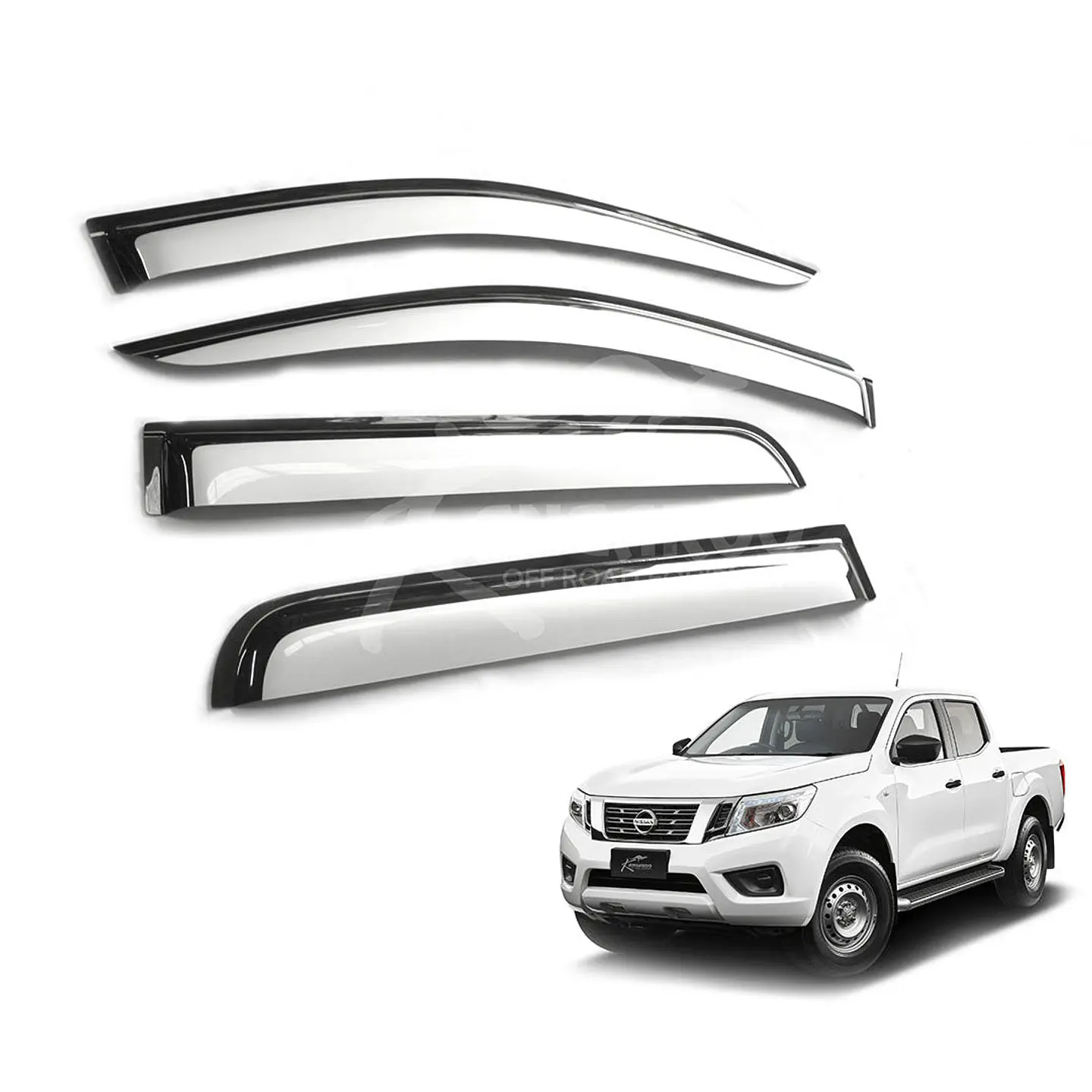 Aletas Bota Agua Bicolor Nissan NP300 ABS – Instalación fácil con cinta 3M 1