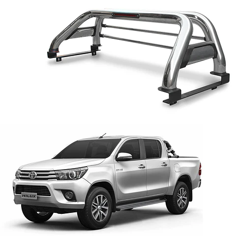 Barra Antivuelco de Acero Inoxidable para Toyota Hilux 2016-2024 – Seguridad y Estilo
